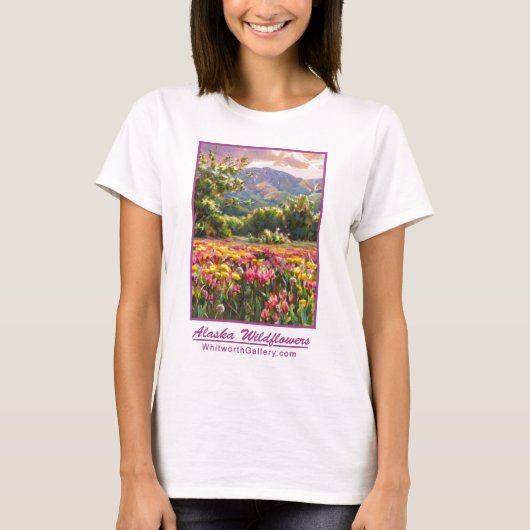 アラスカの野生の花のTシャツ-流星 Tシャツ (正面)