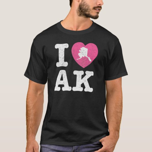 アラスカの野生生物とオーロラが好き Tシャツ (正面)