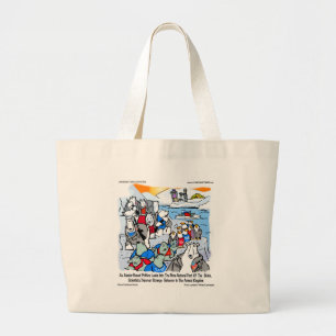 アラスカの野生生物と政治をテーマにした面白いギフトグッズとTシャツ ラージトートバッグ