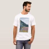 アラスカの鉄道場面-追跡、アラスカ Tシャツ (正面フル)