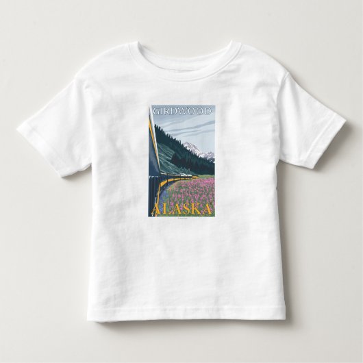 アラスカの鉄道場面- Girdwood、アラスカ トドラーTシャツ (正面)