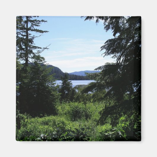 アラスカの風景 美しいアラスカの写真 マグネット (正面)