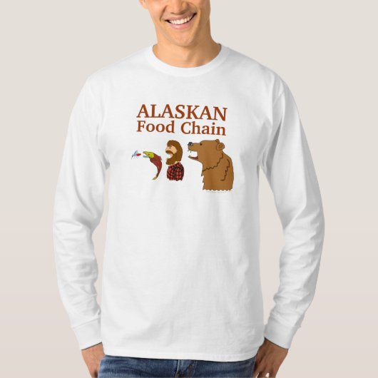 アラスカの食物連鎖のおもしろいなアラスカの記念品のティー Tシャツ (正面)