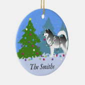 アラスカの飾マラムートのクリスマスツリー セラミックオーナメント (右)
