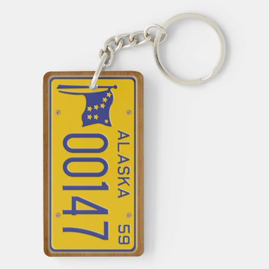 アラスカの1959年のヴィンテージのナンバープレートKeychain キーホルダー (裏面)
