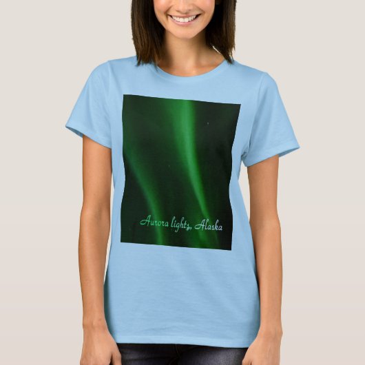 アラスカのTシャツのAwsomeのオーロラライト Tシャツ (正面)