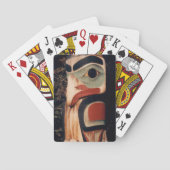 アラスカはっきりした木彫りトーテムポール設計カード トランプ (裏面)