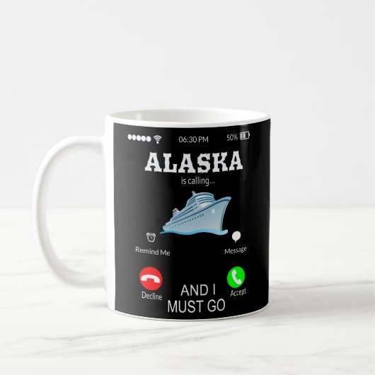アラスカは休暇を呼んでいる コーヒーマグカップ (左)