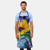アラスカひまわりブルースエプロン エプロン (着用した状態)