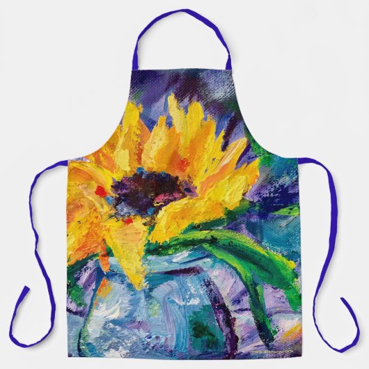 アラスカひまわりブルースエプロン エプロン (正面)