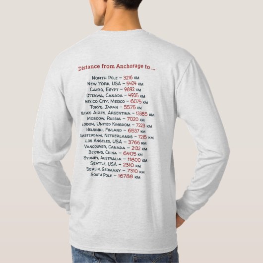 アラスカへようこそ。 アンカレッジ-色のロゴ Tシャツ (裏面)