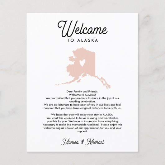 アラスカへようこそ |文字と旅程の任意の色 (正面)