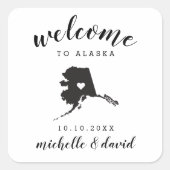 アラスカへようこそ |結婚のカスタム好意 スクエアシール (正面)