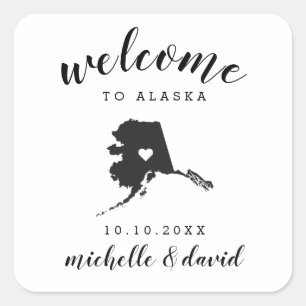 アラスカへようこそ 結婚のカスタム好意 スクエアシール