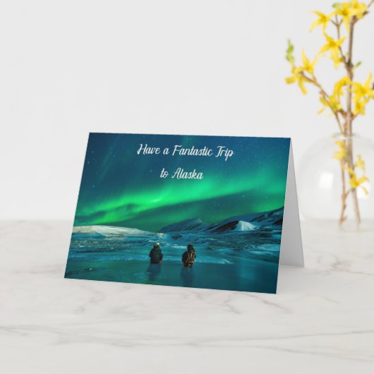 アラスカへ行く人の休暇カード カード (黄色い花)