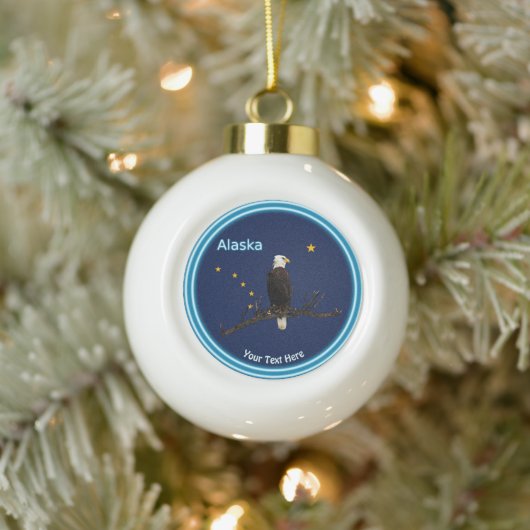 アラスカイーグル州旗 セラミックボールオーナメント (ツリー)
