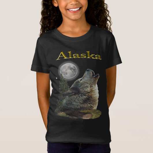アラスカウルフとムーン Tシャツ (正面)