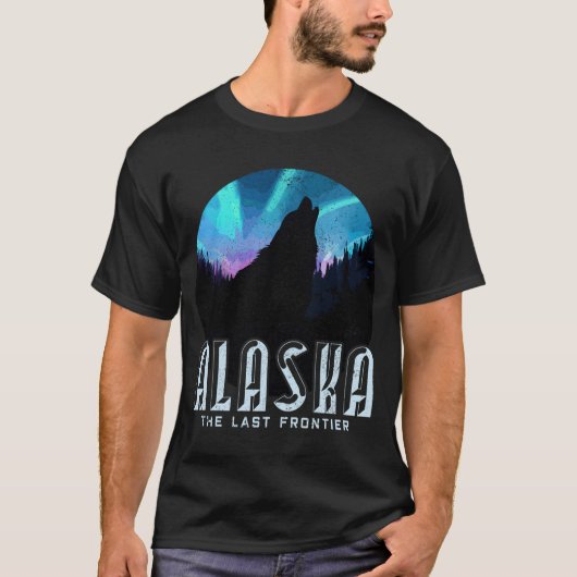 アラスカウルフザラストフロンティア自然 Tシャツ (正面)