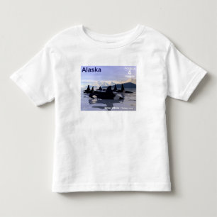 アラスカキラー鯨類切手 トドラーTシャツ