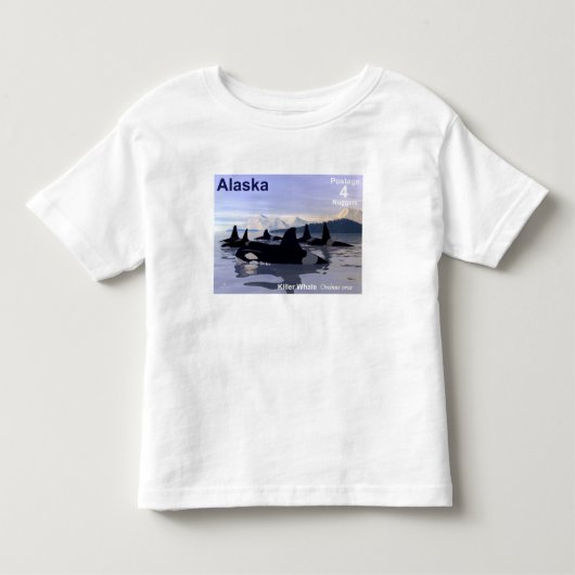 アラスカキラー鯨類切手 トドラーTシャツ (正面)
