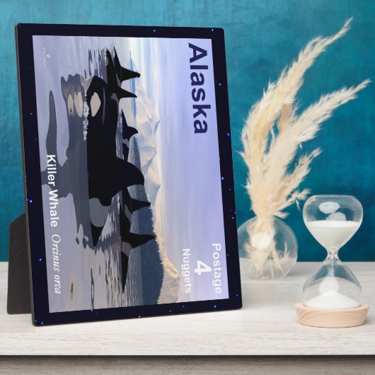 アラスカキラー鯨類切手 フォトプラーク (側面)