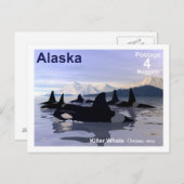 アラスカキラー鯨類切手 ポストカード (正面/裏面)