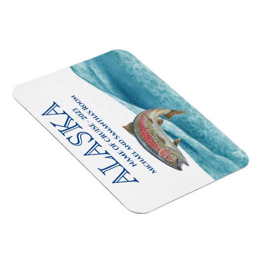 アラスカクルーズクルージングサケの水色 マグネット (右側)