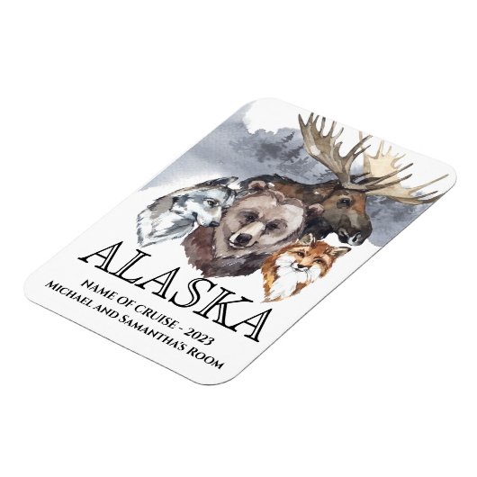 アラスカクルーズクルージングベアーウルフムース マグネット (左側)
