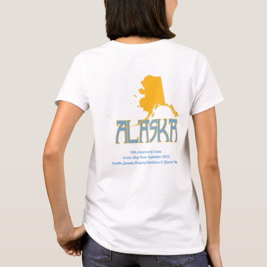 アラスカクルーズバケーション記念日 Tシャツ (裏面)