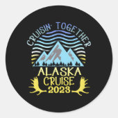 アラスカクルーズ2023家族または休暇 ラウンドシール (正面)