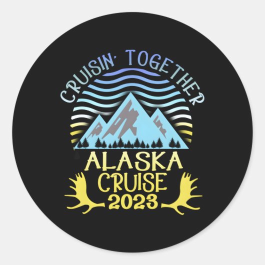 アラスカクルーズ2023家族または休暇 ラウンドシール (正面)