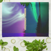 アラスカコラージュの北方灯 キッチンタオル (折り畳み)