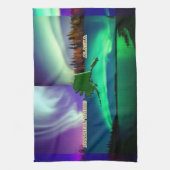 アラスカコラージュの北方灯 キッチンタオル (縦)