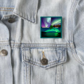 アラスカコラージュの北方灯 缶バッジ (インサイチュ)