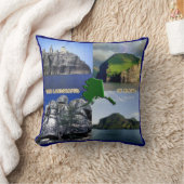 アラスカコラージュの岩風景 クッション (ブランケット)