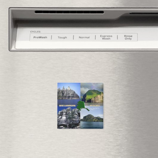 アラスカコラージュの岩風景 マグネット (インサイチュ (食洗機))