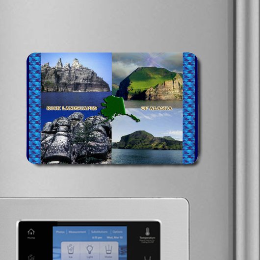 アラスカコラージュの岩風景 マグネット