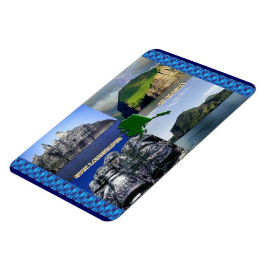 アラスカコラージュの岩風景 マグネット (左側)