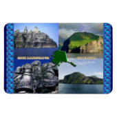 アラスカコラージュの岩風景 マグネット (横)