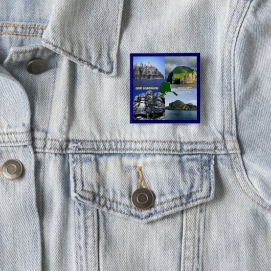 アラスカコラージュの岩風景 缶バッジ (インサイチュ)