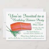 アラスカサーモン Seafood 誕生日ディナーパーティー 招待状 (正面)