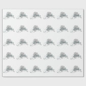 アラスカシェイプヴィンテージグレーアラスカンタイポグラフィ ラッピングペーパー (フラット)