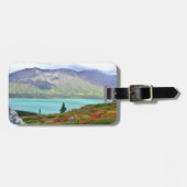 アラスカシーンのレザーストラップ付きラゲッジタグ ラゲッジタグ (正面横)