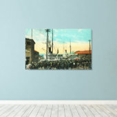 アラスカシーンへのウォーターフロント出発 キャンバスプリント (インサイチュ (ウッドフロア))