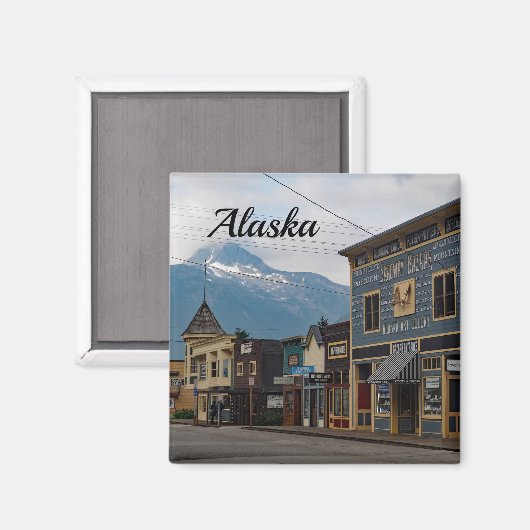 アラスカスカグウェイタウン建物写真 マグネット (正面/裏面)
