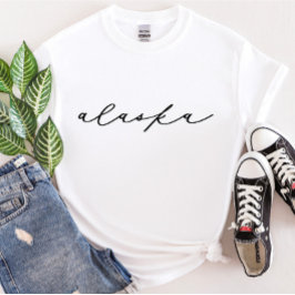 アラスカスクリプト州女子Tシャツ Tシャツ