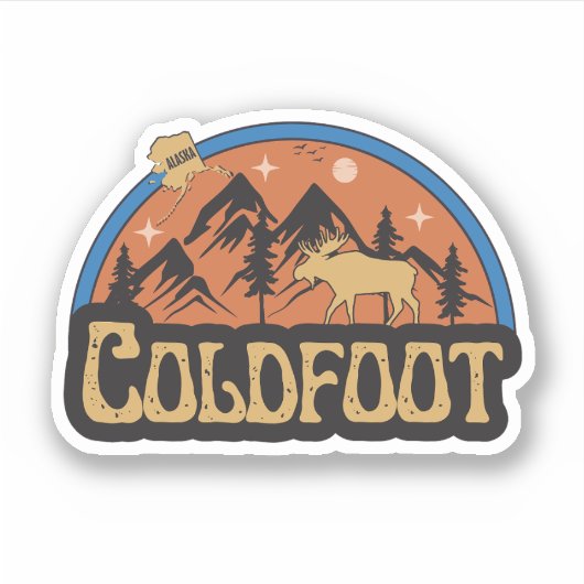 アラスカステッカー、Coldfoot シール (正面)