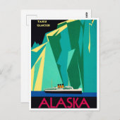 アラスカタク氷河ヴィンテージ旅行はがき ポストカード (正面/裏面)