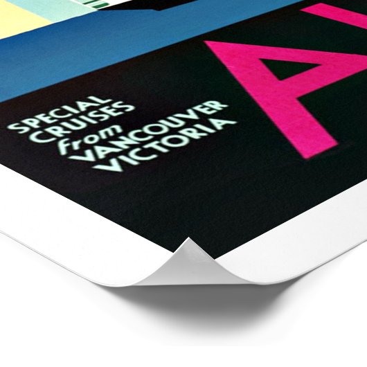 アラスカタク氷河ヴィンテージ旅行 ポスター (角)