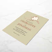 アラスカデスティネーションウェディングバラ金ゴールド 箔招待状 (回転した状態)